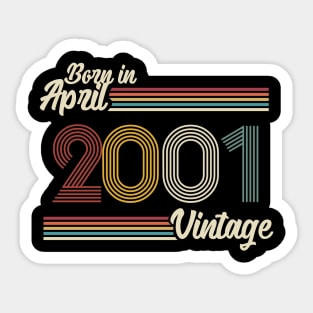 Vintage Born In April 2001 Sticker